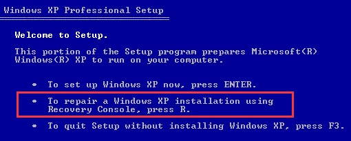 Windowsxp professional set up